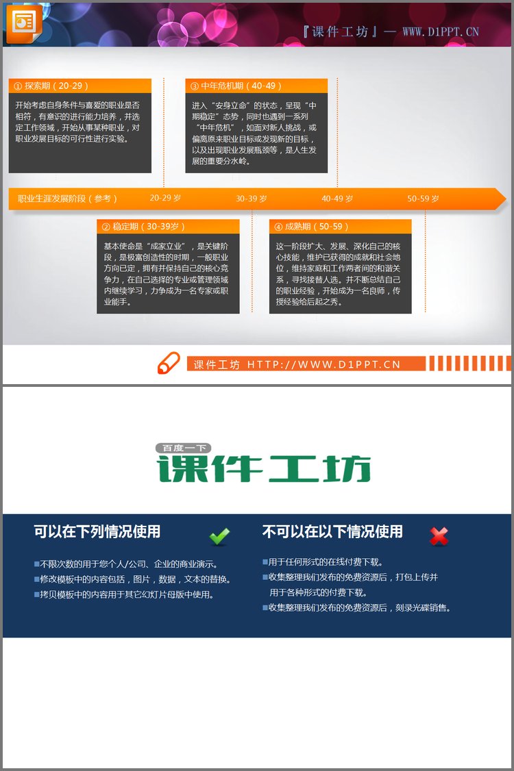 PPT模板-人生职业生涯流程图PPT素材下载