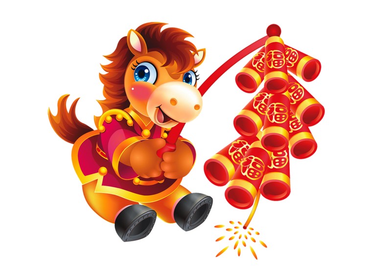 一组马年春节PPT素材模板下载