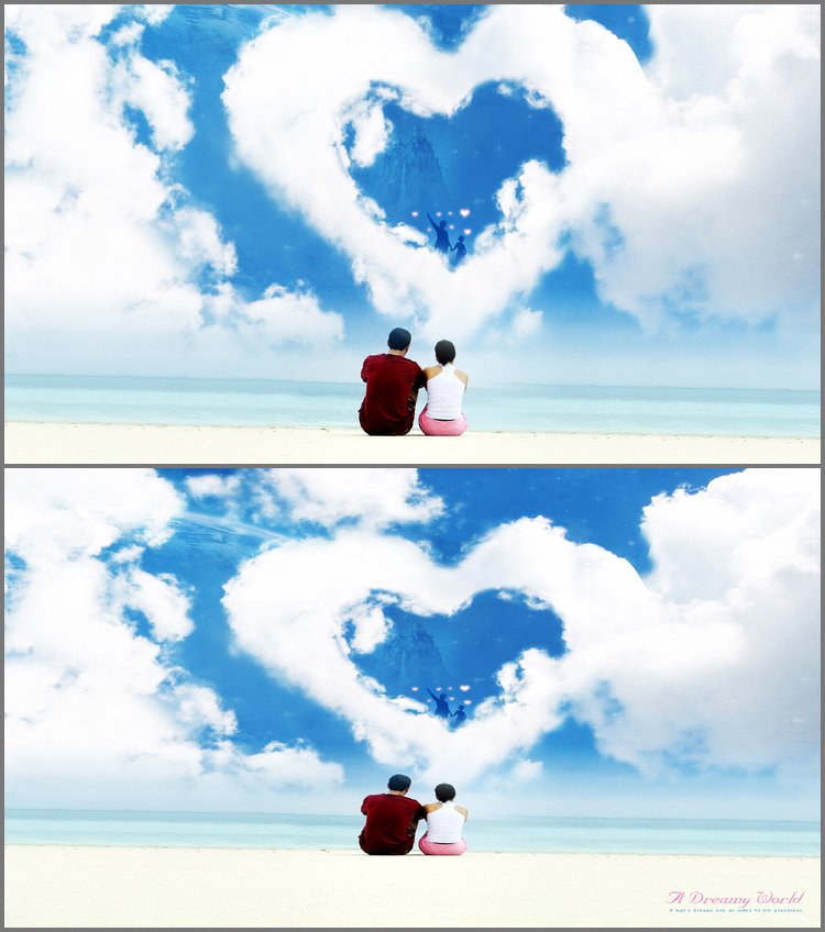 PPT模板-蓝天下的情侣PowerPoint背景图片