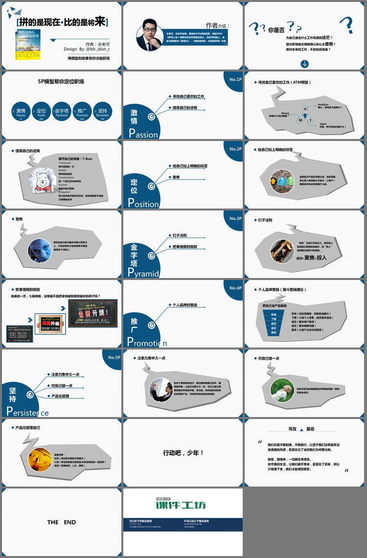 PPT模板-《拼的是现在比的是将来》读书笔记PPT