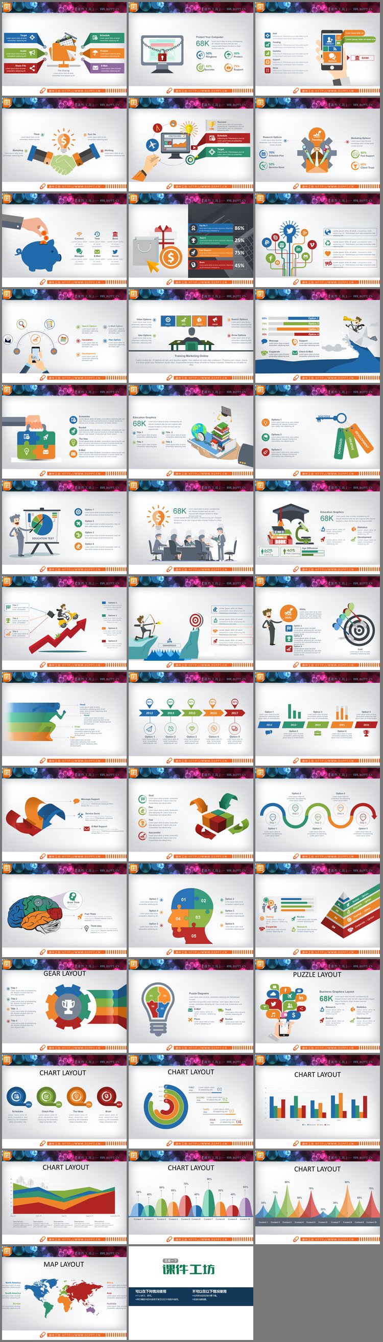 PPT模板-40页互联网金融行业PPT图表合集