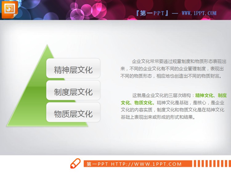 简单的金字塔层级关系PPT图表素材