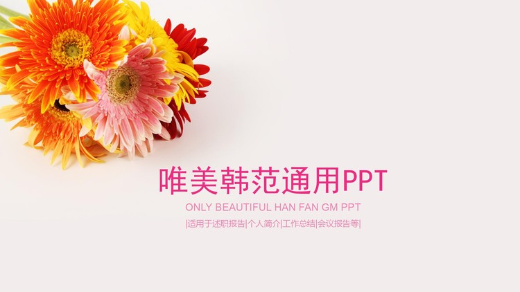 唯美菊花背景PPT模板免费下载