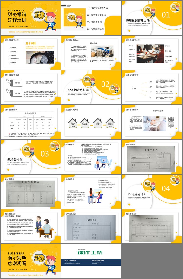 PPT模板-企业公司财务报销流程培训PPT