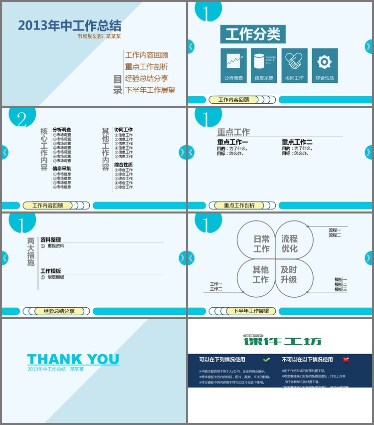 PPT模板-简洁的工作总结PowerPoint下载