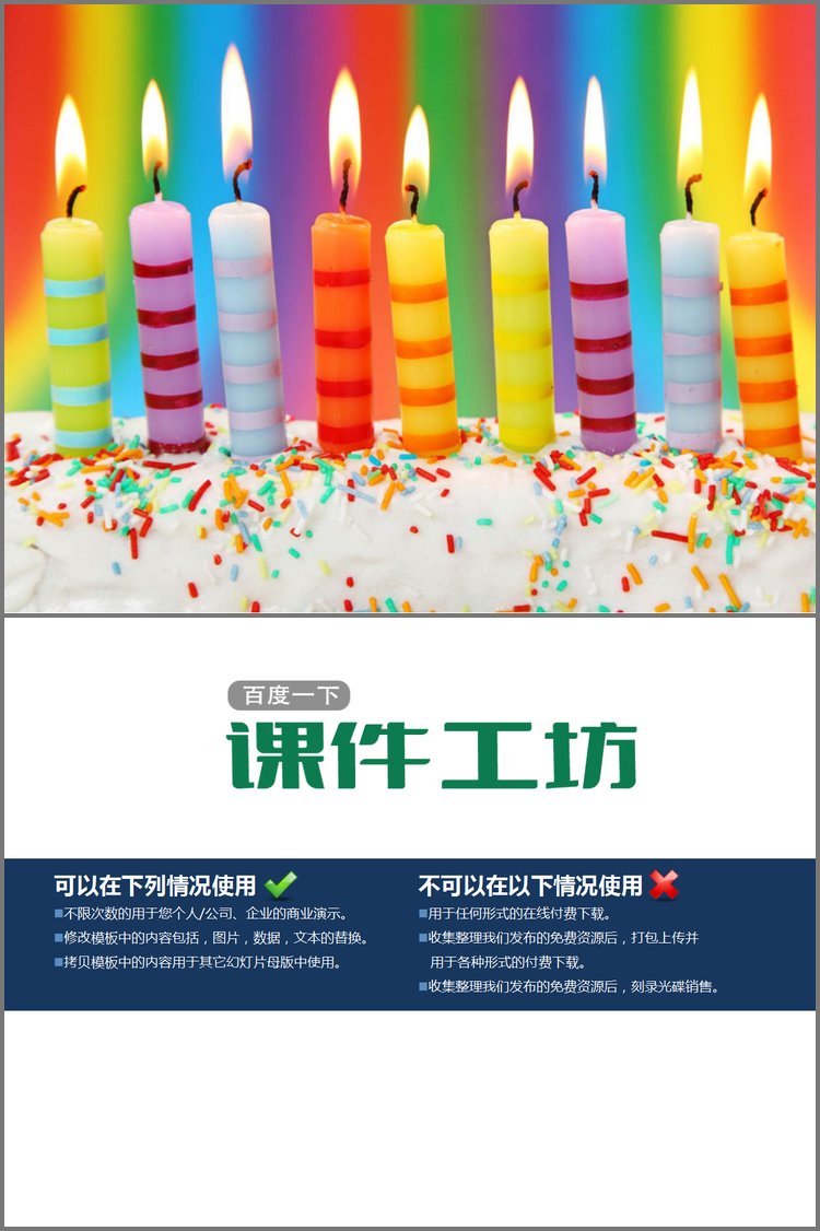 PPT模板-生日蜡烛PowerPoint背景图片下载
