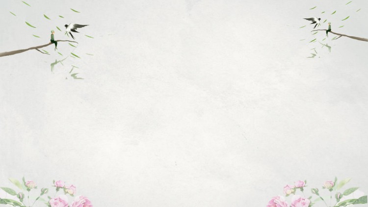 五张清新水彩春天花卉PPT背景图片