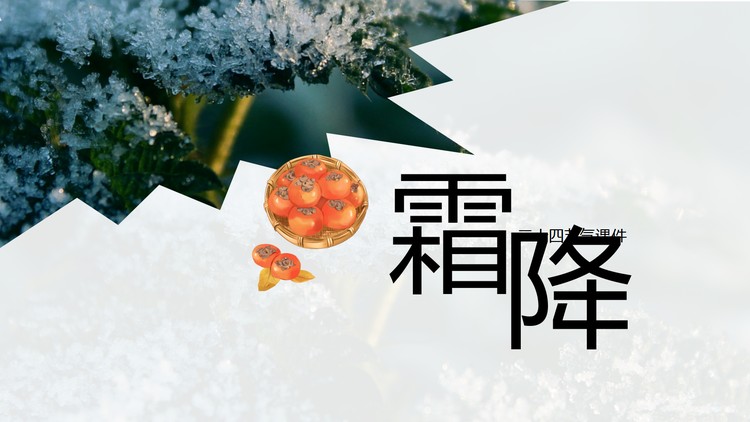 简约朴素霜降节气介绍PPT模板
